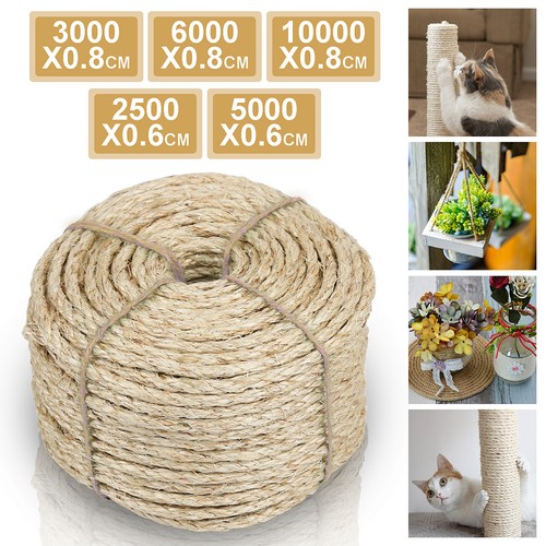 Sisalseil natur 8mm 100m - 6-8mm, 25-100m